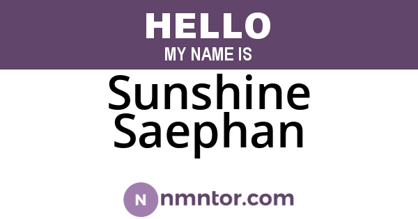 Sunshine Saephan