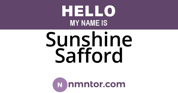 Sunshine Safford
