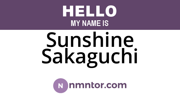 Sunshine Sakaguchi