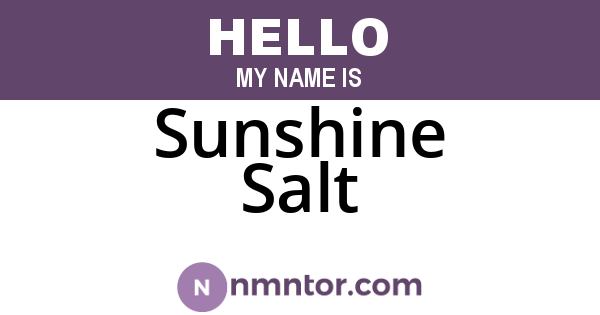 Sunshine Salt