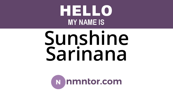 Sunshine Sarinana