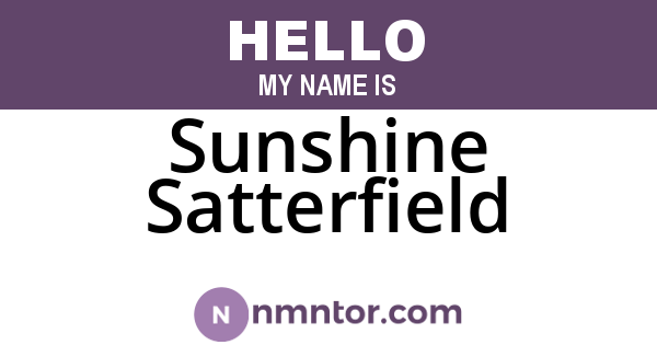 Sunshine Satterfield