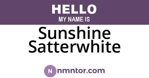 Sunshine Satterwhite