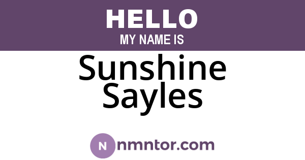 Sunshine Sayles