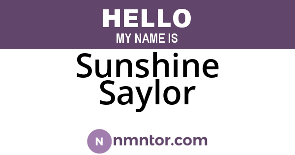 Sunshine Saylor