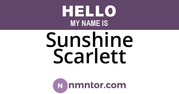 Sunshine Scarlett