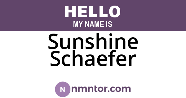 Sunshine Schaefer