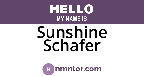 Sunshine Schafer