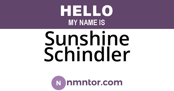 Sunshine Schindler