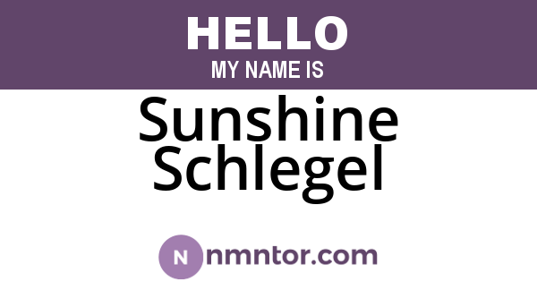 Sunshine Schlegel