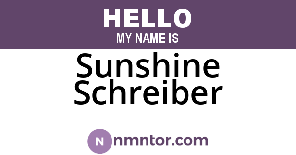 Sunshine Schreiber