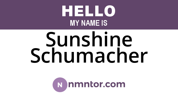 Sunshine Schumacher