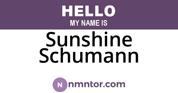 Sunshine Schumann