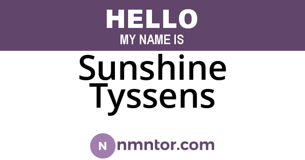 Sunshine Tyssens
