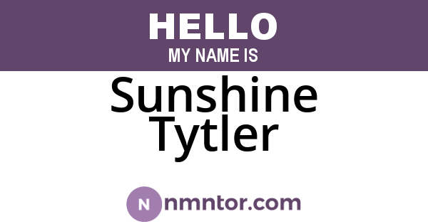 Sunshine Tytler