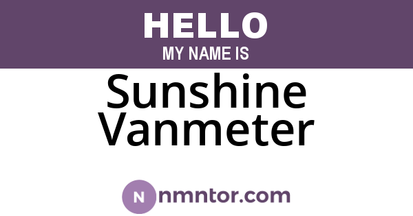 Sunshine Vanmeter