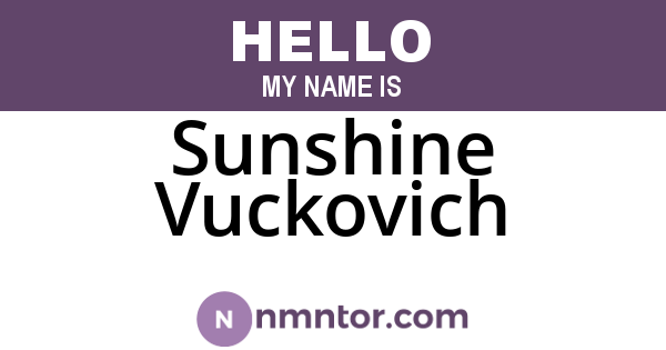 Sunshine Vuckovich