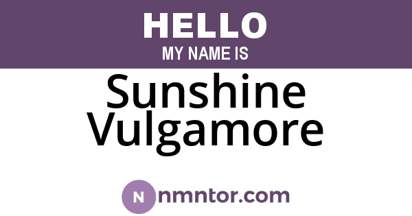 Sunshine Vulgamore