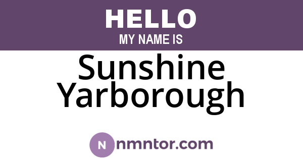 Sunshine Yarborough