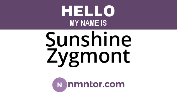Sunshine Zygmont