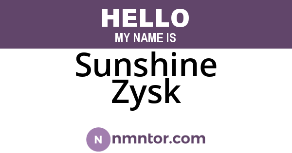 Sunshine Zysk