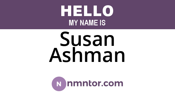 Susan Ashman