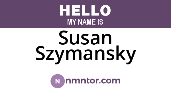 Susan Szymansky