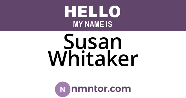 Susan Whitaker