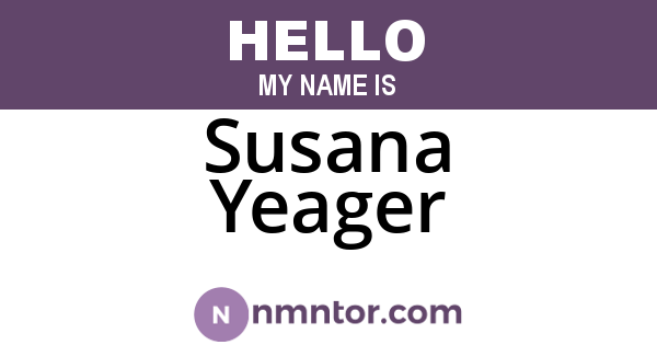 Susana Yeager