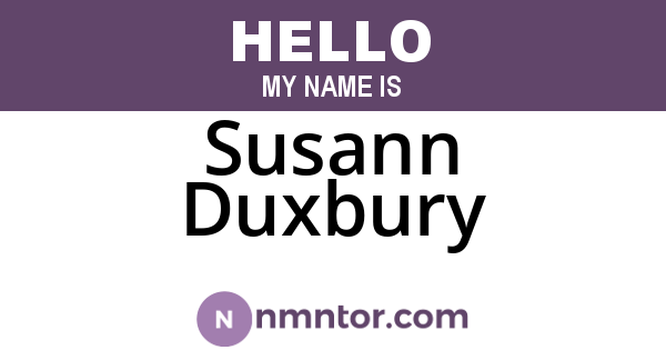 Susann Duxbury