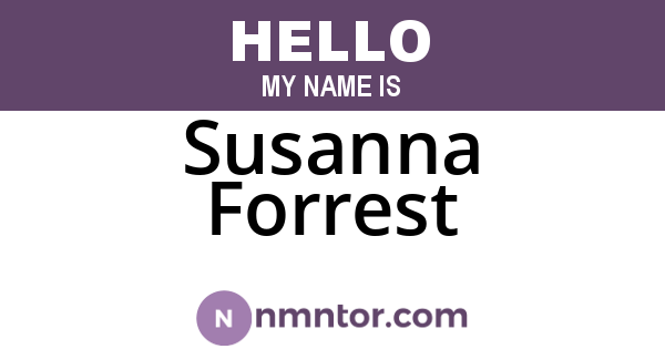 Susanna Forrest