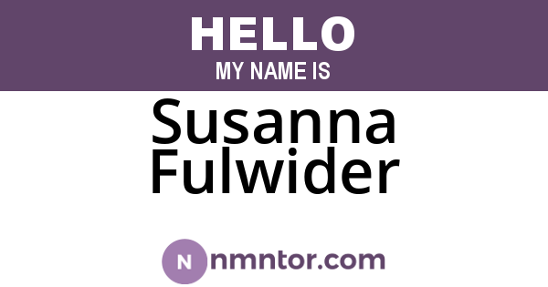 Susanna Fulwider