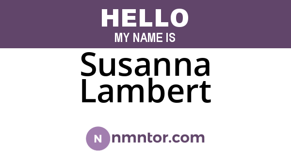 Susanna Lambert