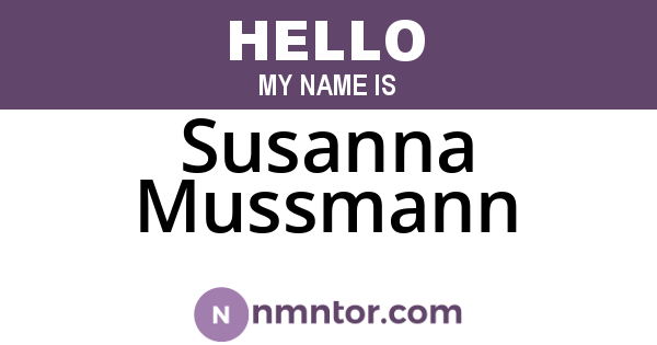 Susanna Mussmann