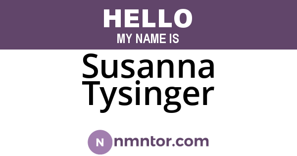 Susanna Tysinger