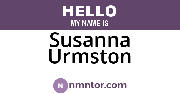Susanna Urmston