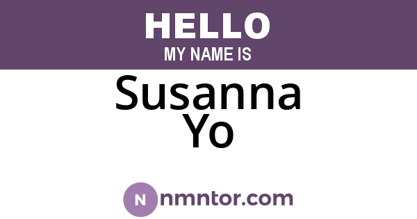 Susanna Yo
