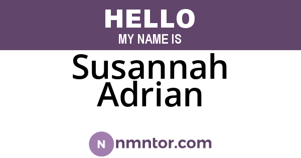 Susannah Adrian