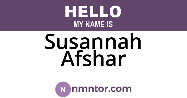 Susannah Afshar
