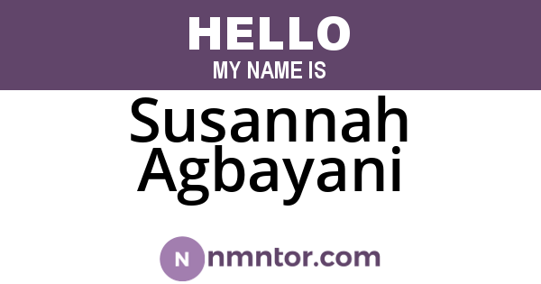 Susannah Agbayani