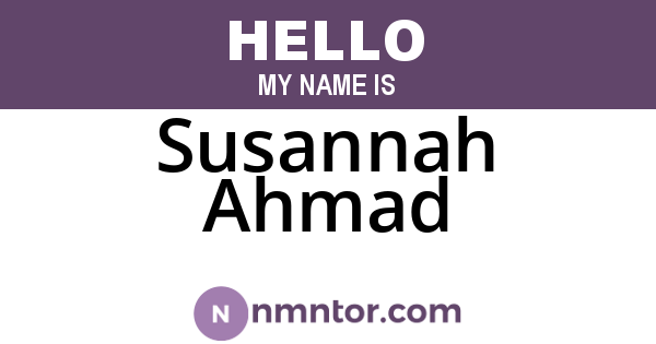 Susannah Ahmad