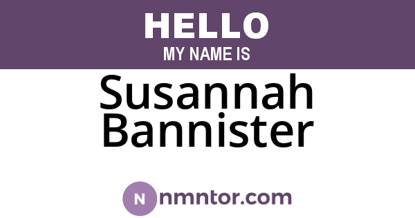 Susannah Bannister