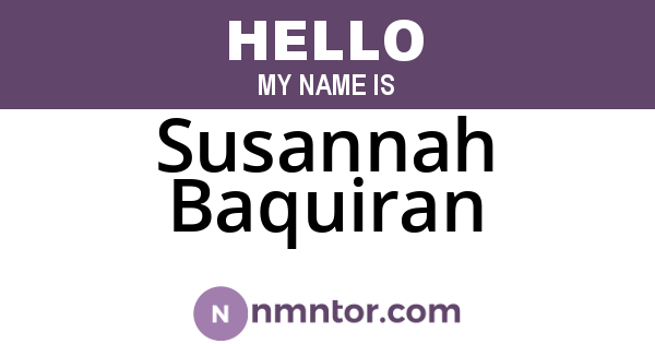 Susannah Baquiran