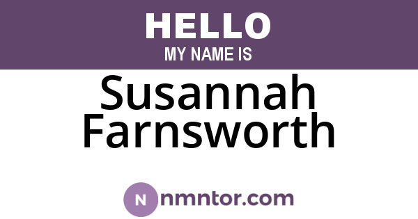 Susannah Farnsworth