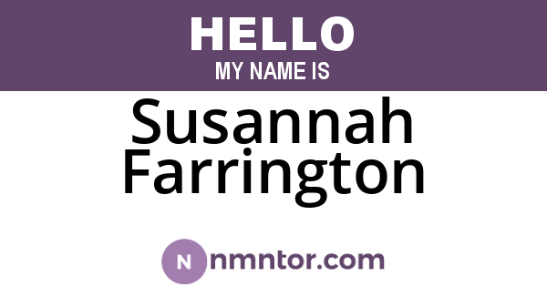 Susannah Farrington