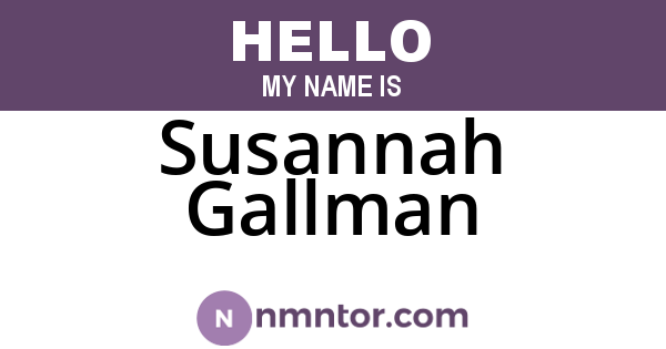 Susannah Gallman