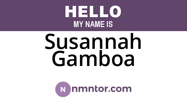 Susannah Gamboa