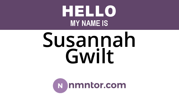 Susannah Gwilt