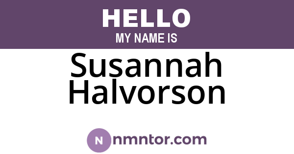 Susannah Halvorson