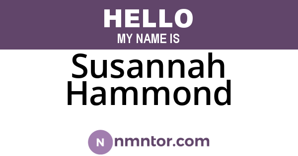 Susannah Hammond